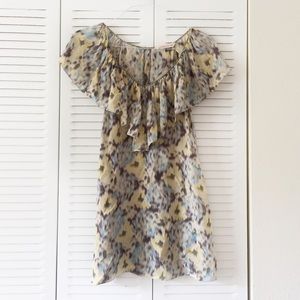 REBECCA TAYLOR Flutter Sleeve Tiered Tunic Floral
